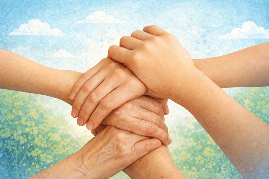 Ineinander verschlossene Hände